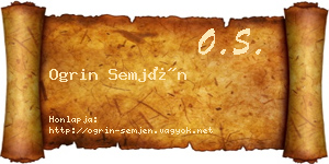 Ogrin Semjén névjegykártya